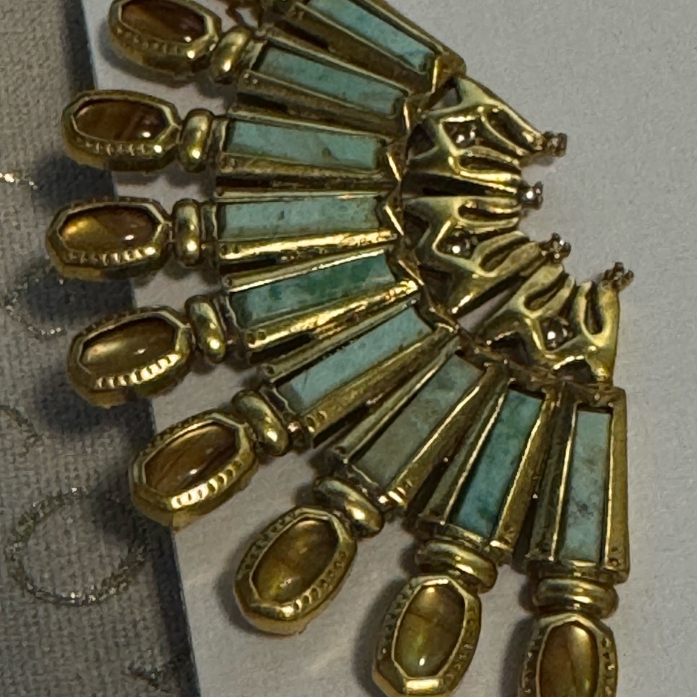 NEW Kendra Scott Catherine Vintage Gold Statement Earrings Multi Mix NWT - Picture 6 of 10